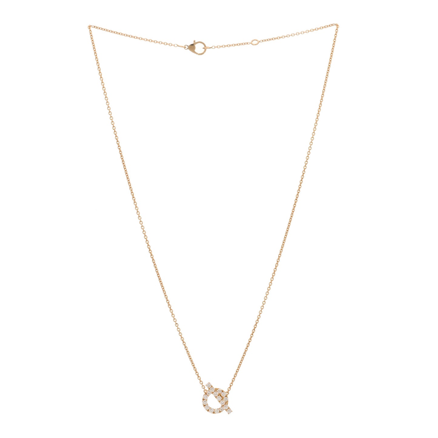 18K Rose Gold Diamond Finesse Pendant Necklace