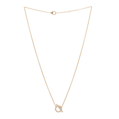 Hermes 18K Rose Gold Diamond Finesse Pendant Necklace 2 of 3