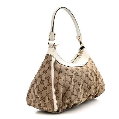 Gucci Monogram Medium D Gold Ring Hobo White 3 of 14