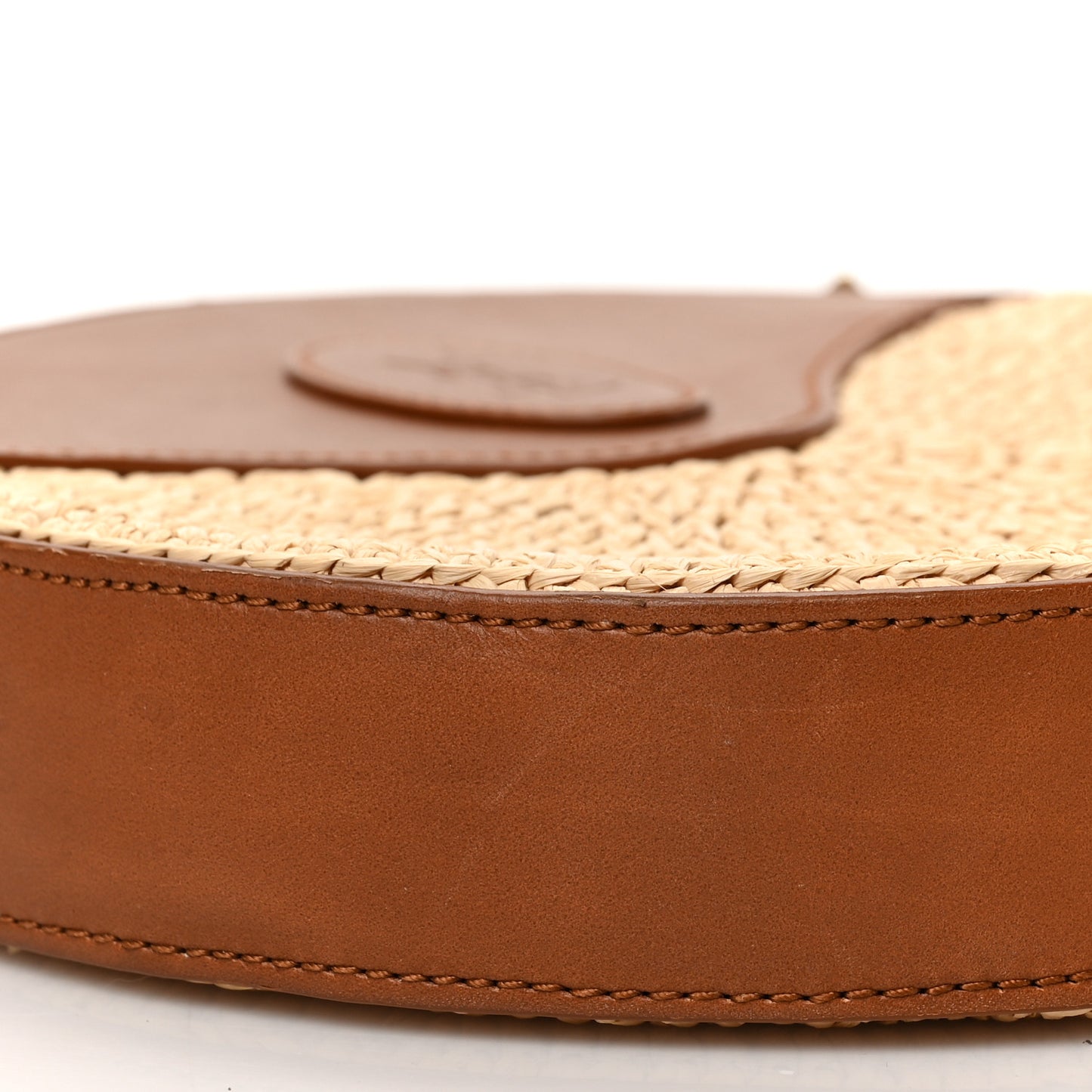 Raffia Round Camera Bag Beige Naturel