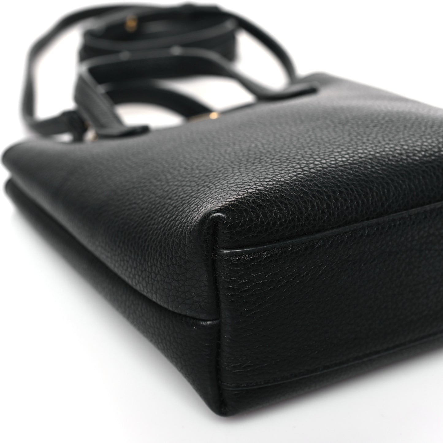 Tumbled Calfskin Gancini Mini Bag Black