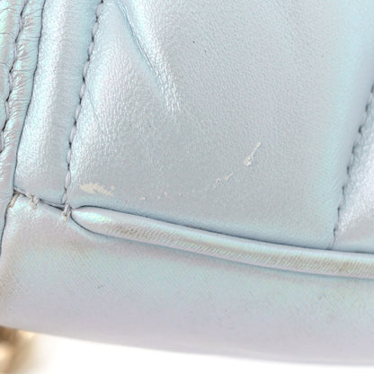 Gucci Iridescent Nappa Chevron Matelasse Small GG Marmont Shoulder Bag Iridescent Snow Light Blue 12 of 17