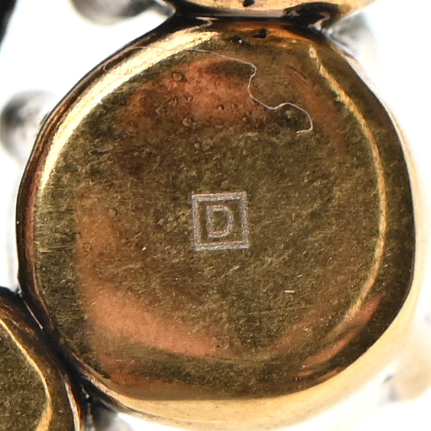 Gucci Metal Crystal Double G Brooch Aged Gold 6 of 6