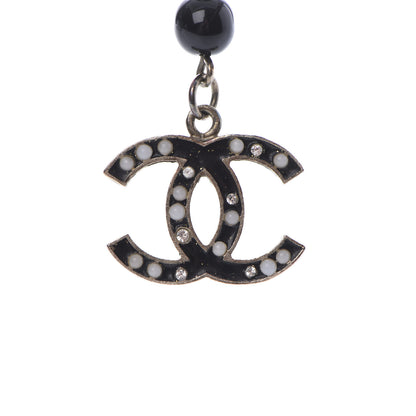 Chanel Enamel Crystal Pearl Beaded CC Bracelet Silver 3 of 5