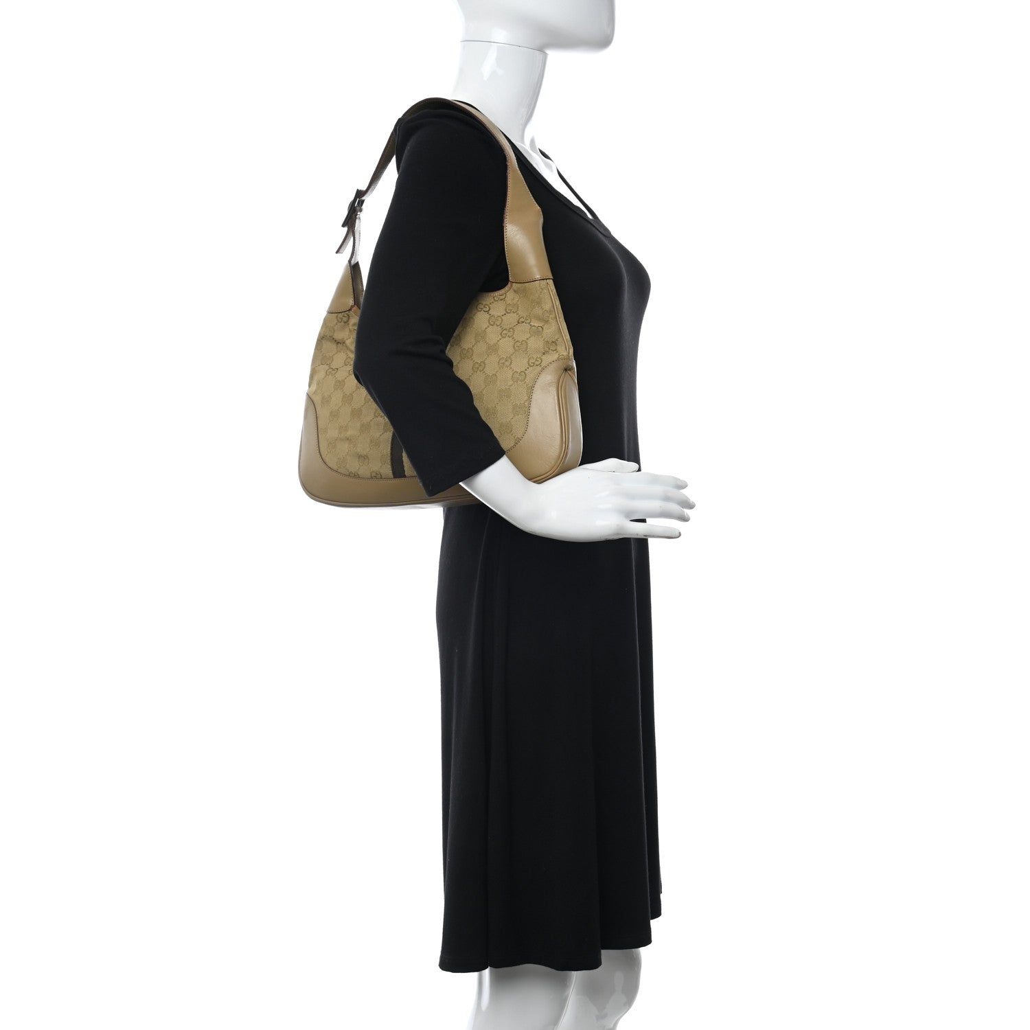 Gucci Monogram Web Jackie O Hobo Beige 2 of 23