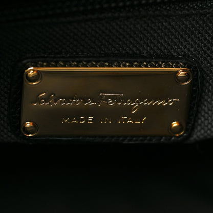 Salvatore Ferragamo Hammered Calfskin Briana Tote Black 6 of 10