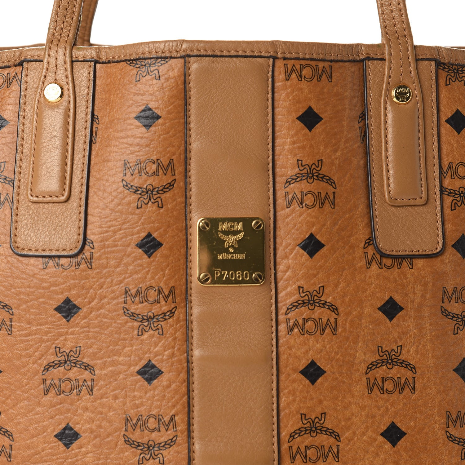 MCM Visetos Medium Liz Reversible Shopper Tote Cognac 11 of 25
