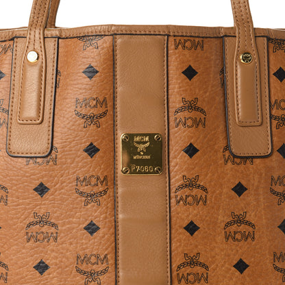 MCM Visetos Medium Liz Reversible Shopper Tote Cognac 11 of 25