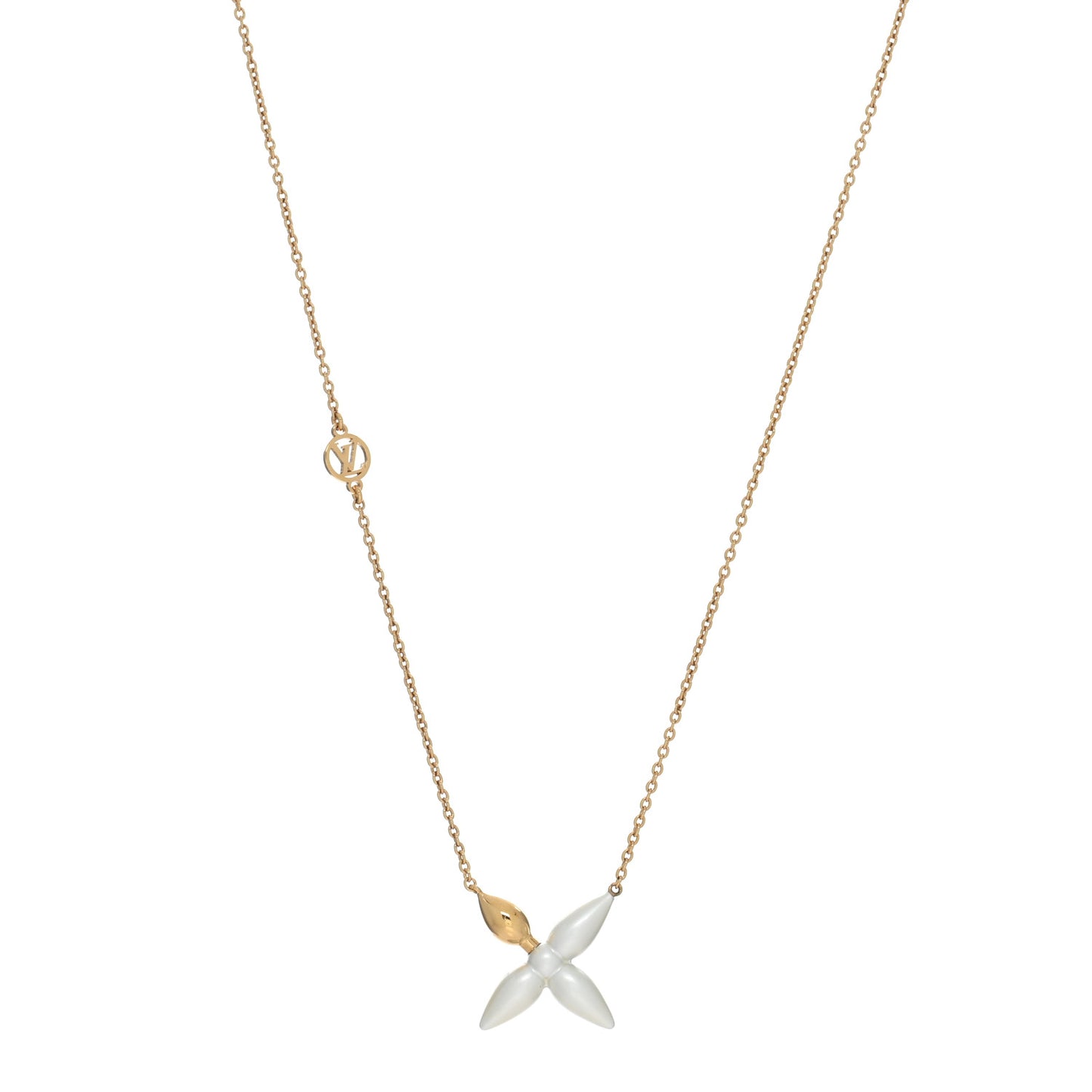 Pearl Louisette Necklace Gold White