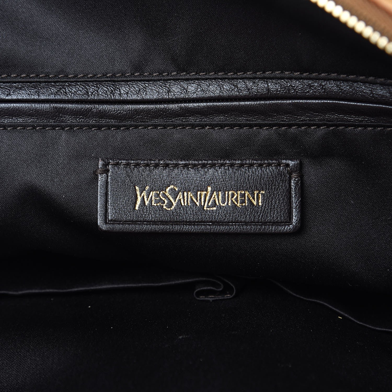 Saint Laurent Nubuck Crocodile Embossed Oversized Muse Brown 6 of 14