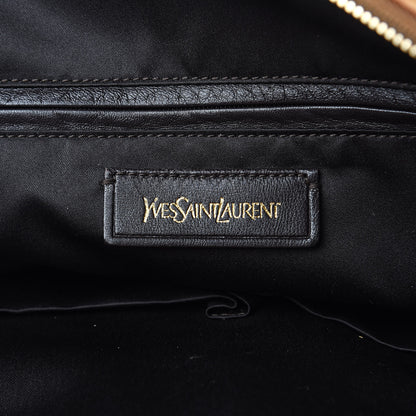 Saint Laurent Nubuck Crocodile Embossed Oversized Muse Brown 6 of 18