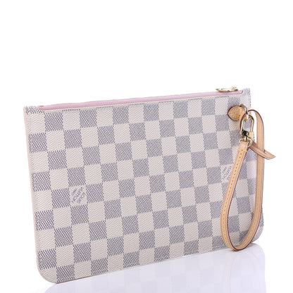 Louis Vuitton Damier Azur Neverfull MM GM Pochette Rose Ballerine 3 of 7