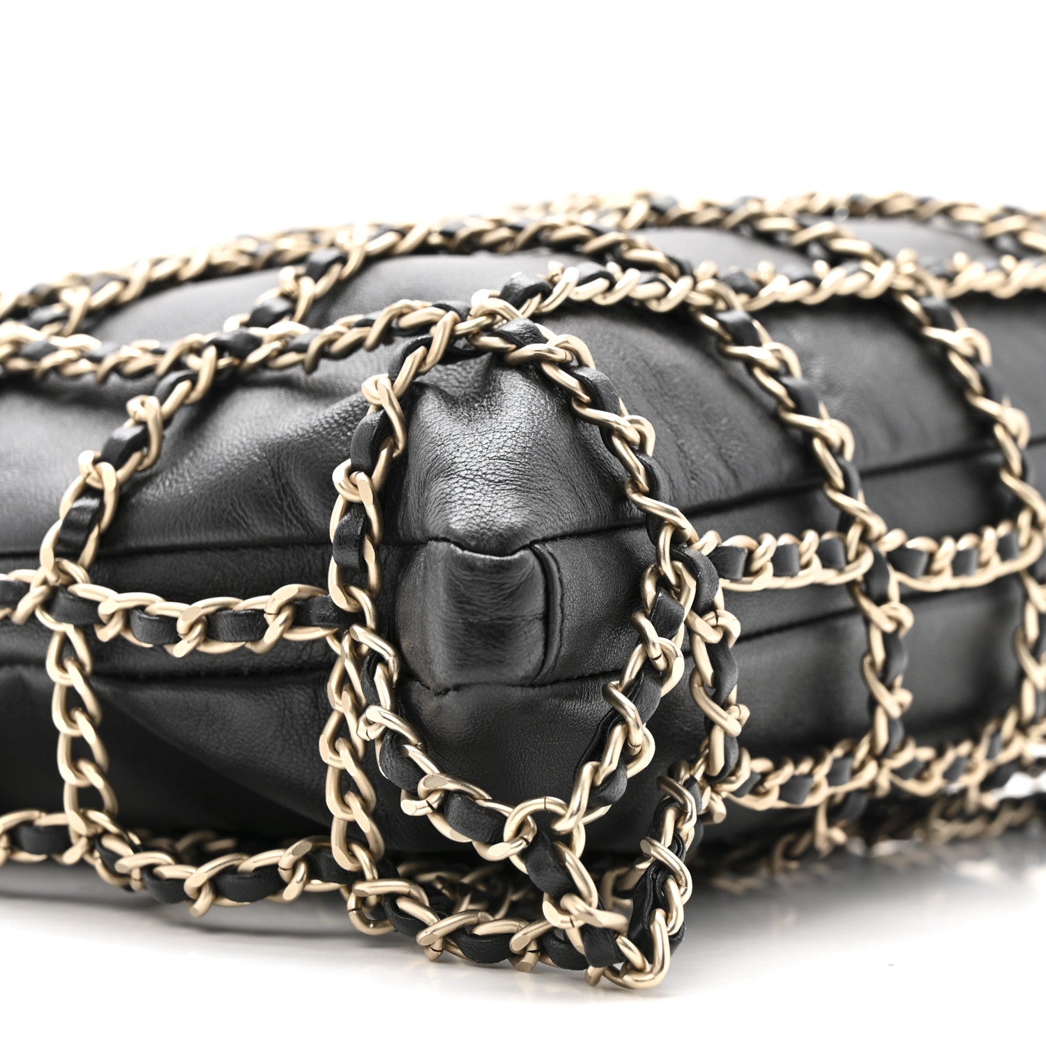 Chanel Lambskin Large Shopping Chain Tote Black 9 of 11