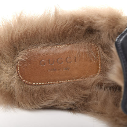 Gucci Calfskin Fur Womens Princetown Slippers 35 Black 8 of 10