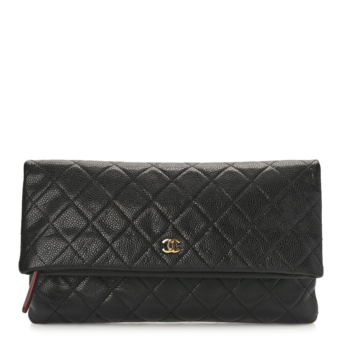 Caviar Quilted CC Beauty Clutch Black