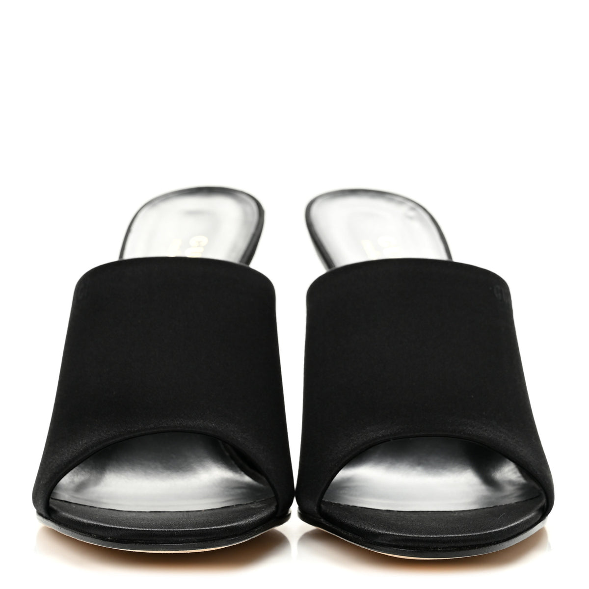 Gucci Raso Seta Logo Sandal Pumps 38 Black 3 of 10