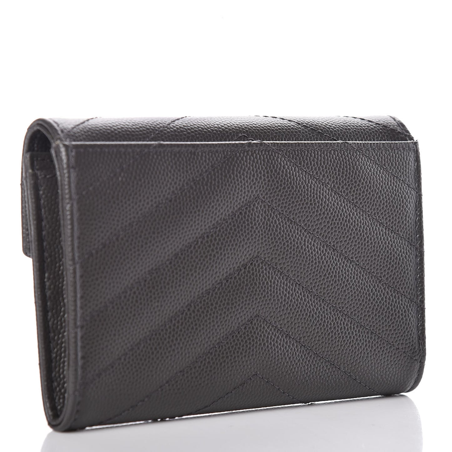 Grain De Poudre Matelasse Chevron Small Monogram Envelope Wallet Earth