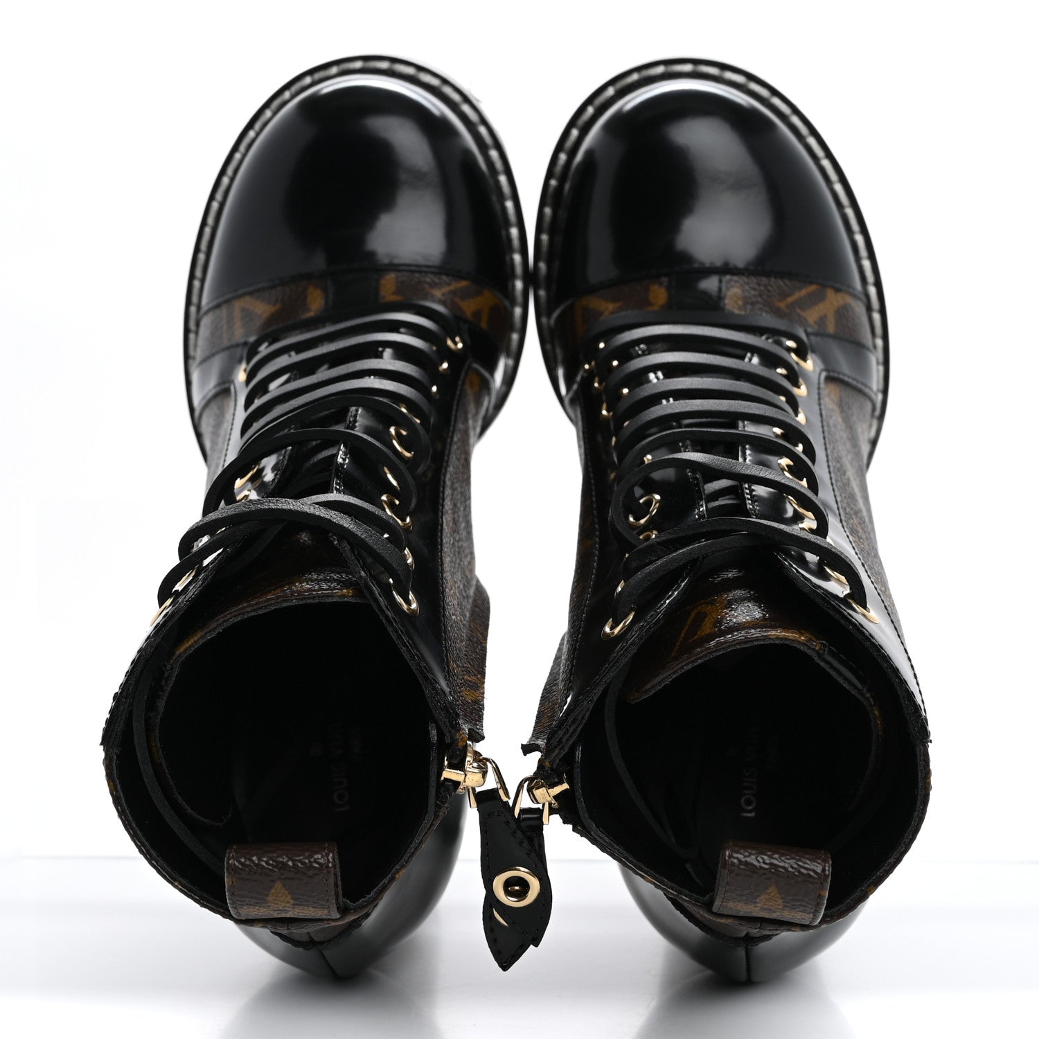Louis Vuitton Patent Calfskin Monogram Star Trail Ankle Boots 37.5 Black 2 of 14