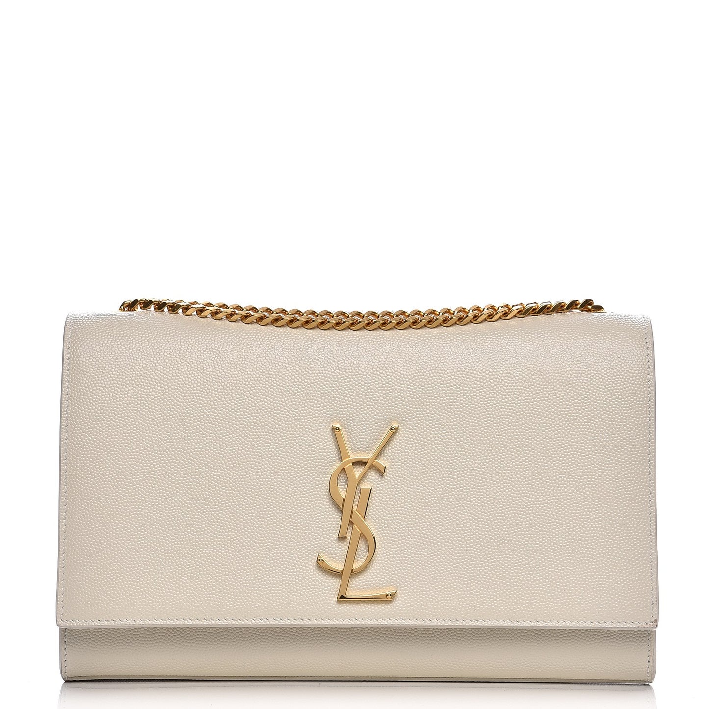 Grain De Poudre Medium Classic Monogram Kate Satchel Dove White