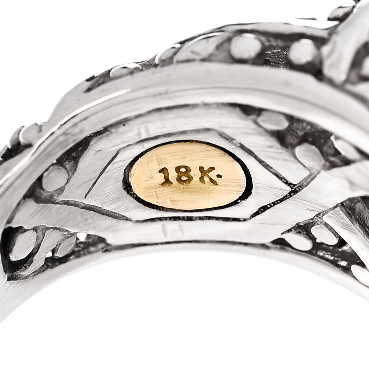 Sterling Silver 18K Yellow Gold Diamond Blue Topaz Batu Sari Ring 51 5.75