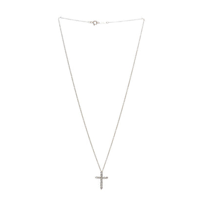 Tiffany 18K Yellow Gold Diamond Small Cross Pendant Necklace 4 of 10