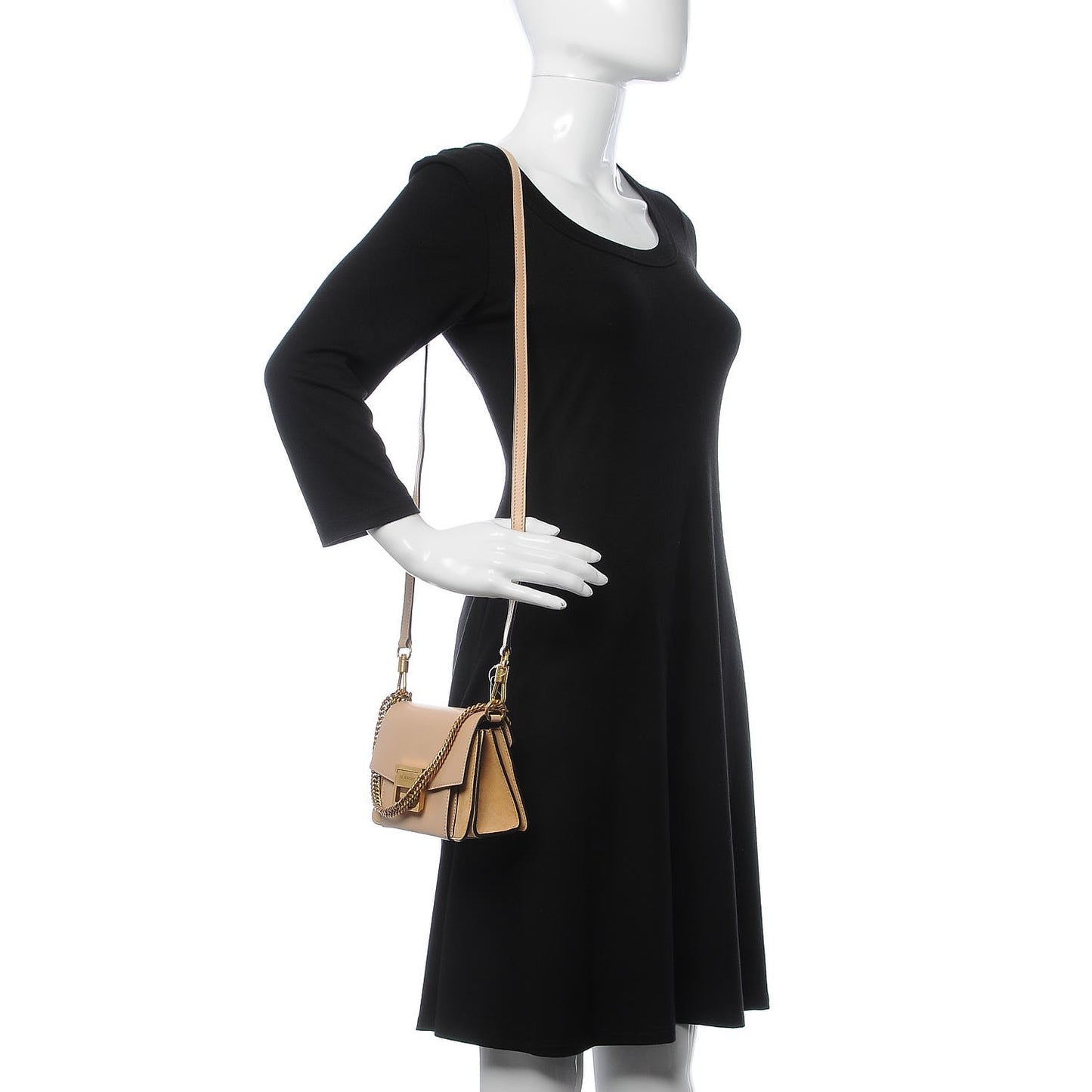 Goatskin Suede Mini GV3 Shoulder Bag Nude