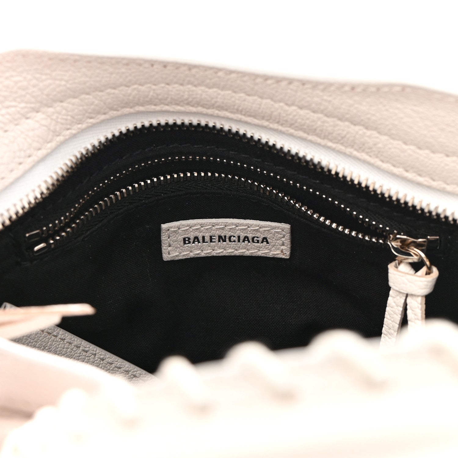Balenciaga Shiny Goatskin Silver Metallic Edge Hardware Mini City Blanc Neige 8 of 9