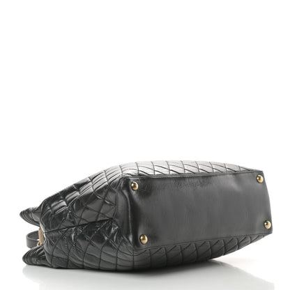 Chanel Glazed Calfskin Quilted Large Boy Tote Black 4 of 16