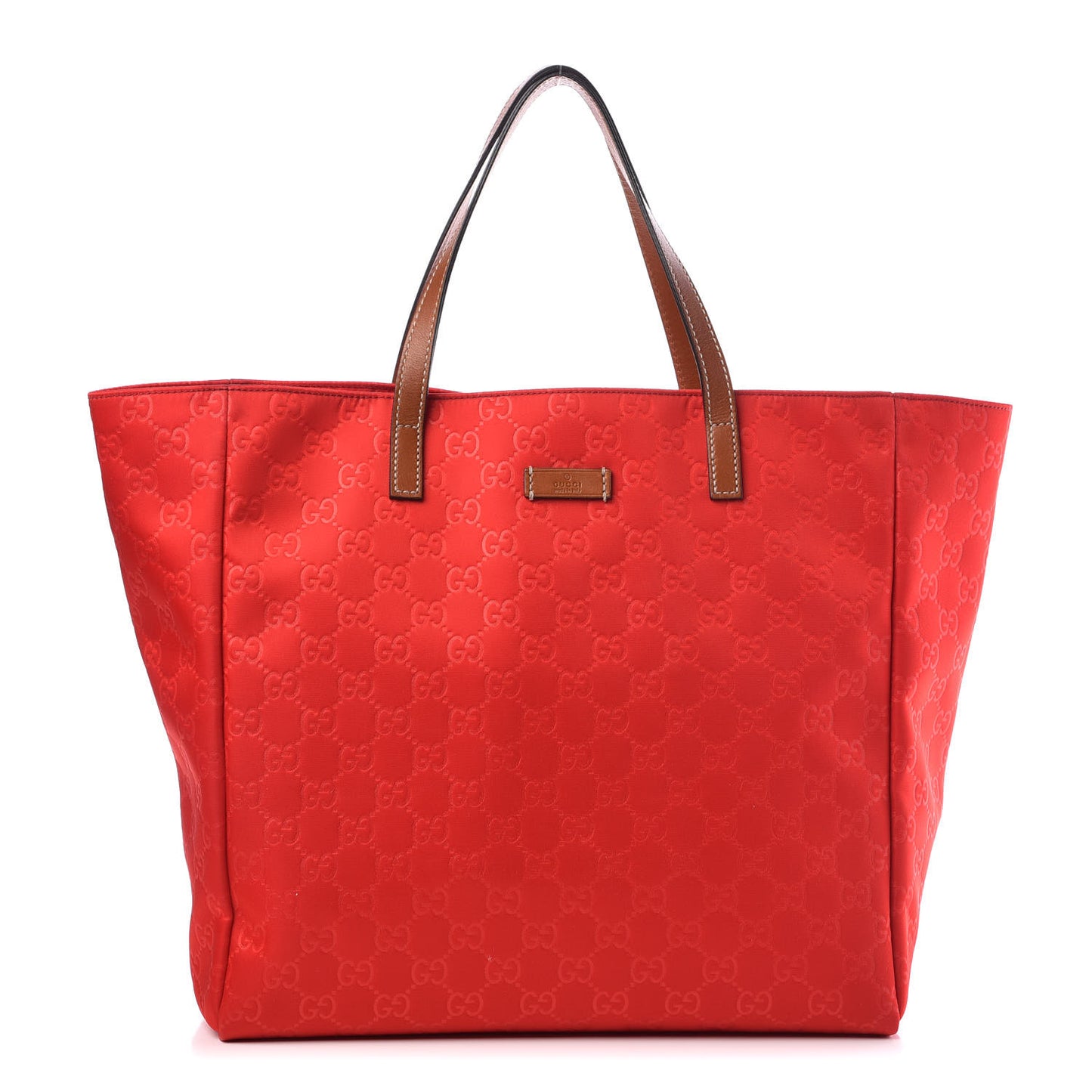 Nylon Monogram Medium Tote Red