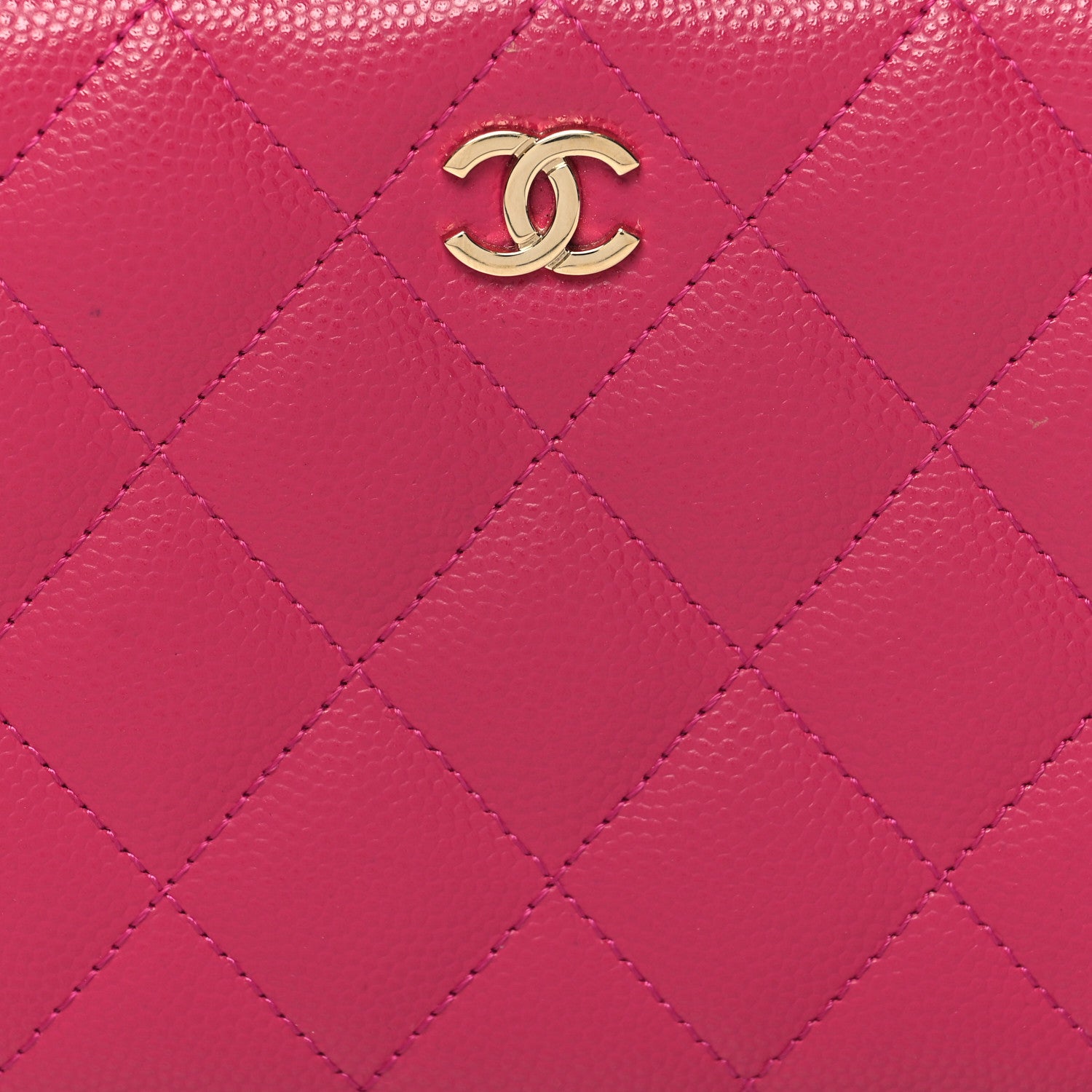 Chanel Caviar Quilted Large Gusset Zip Around Wallet Pink 9 of 9