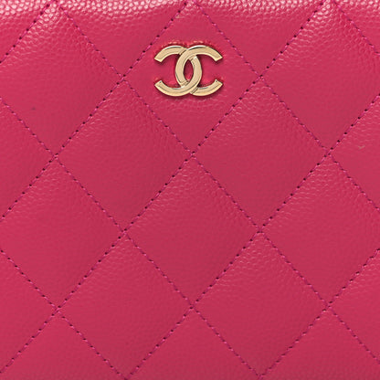 Chanel Caviar Quilted Large Gusset Zip Around Wallet Pink 9 of 9