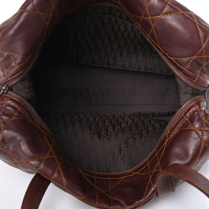 Christian Dior Lambskin Cannage Satchel Brown 4 of 4