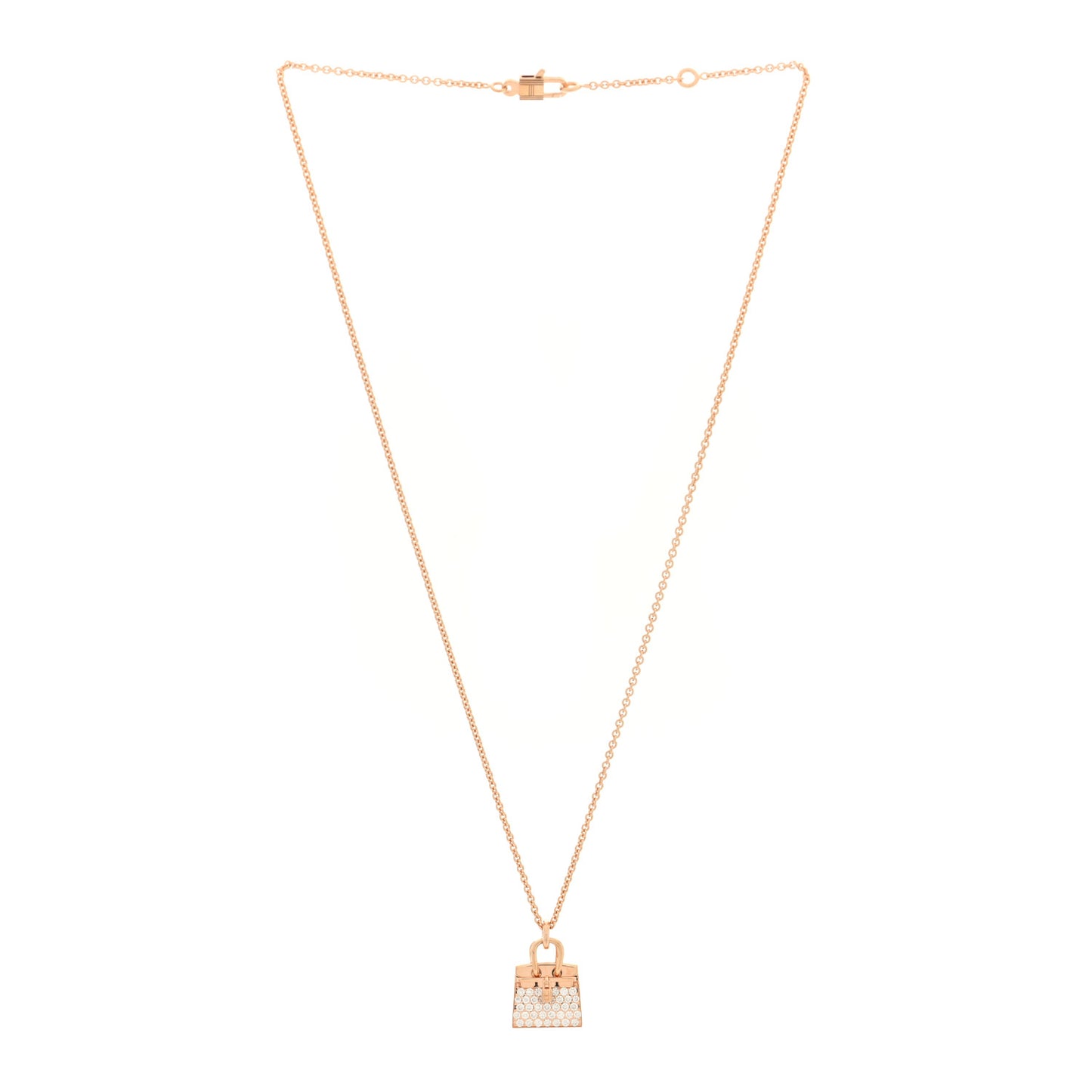 18K Rose Gold Diamond Birkin Amulettes Pendant Necklace
