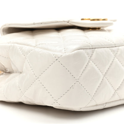 Chanel Shiny Crumpled Calfskin Quilted Small Wavy CC Hobo White 9 of 9
