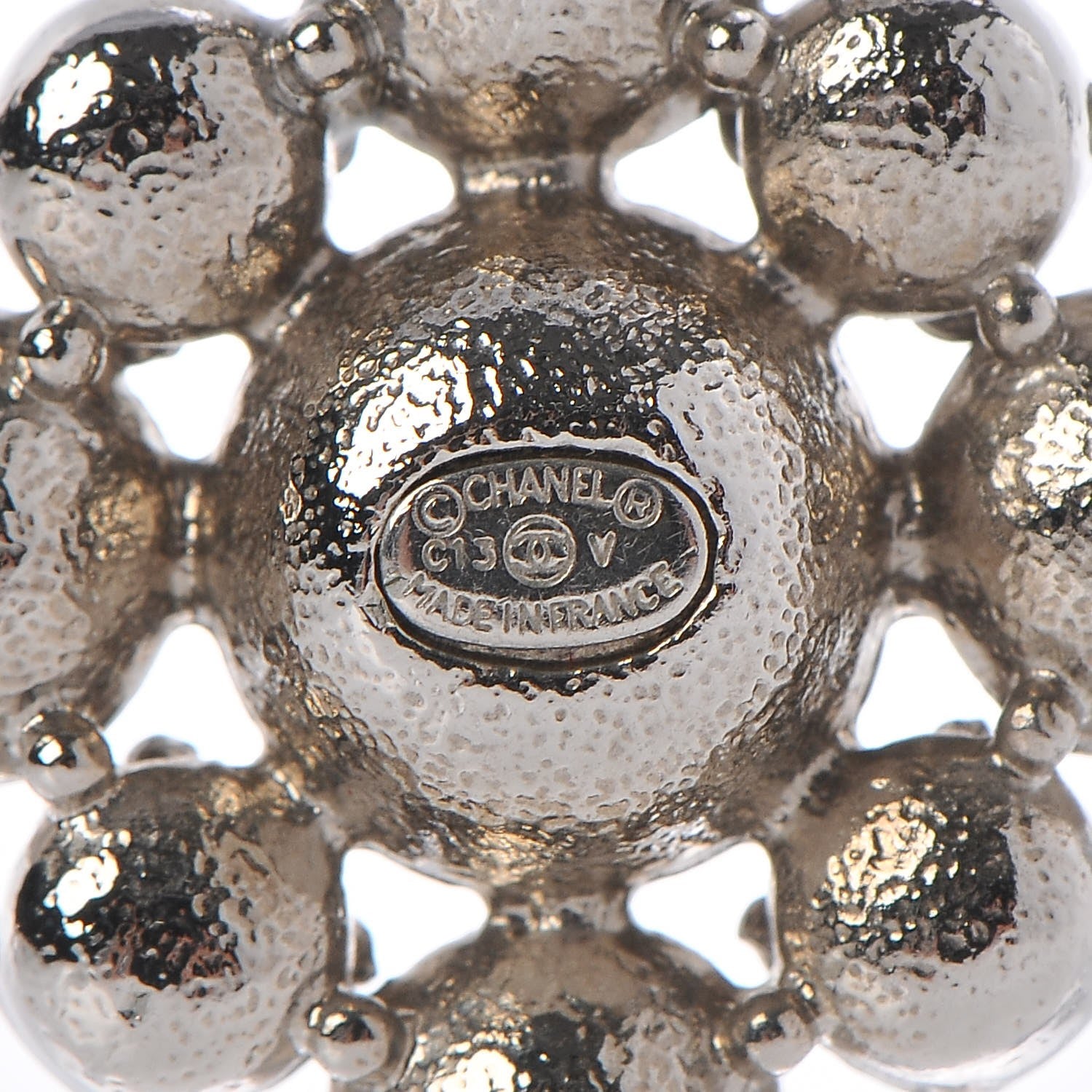 Chanel Crystal CC Drop Earrings Silver 3 of 4