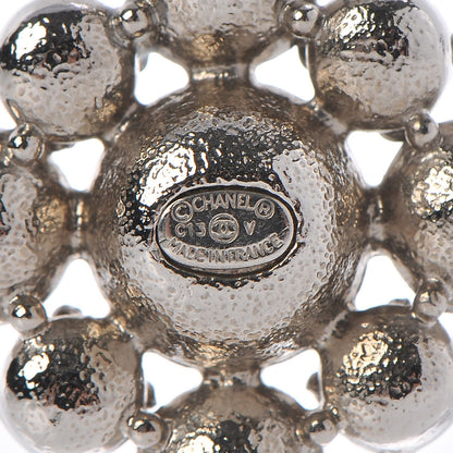 Chanel Crystal CC Drop Earrings Silver 3 of 4