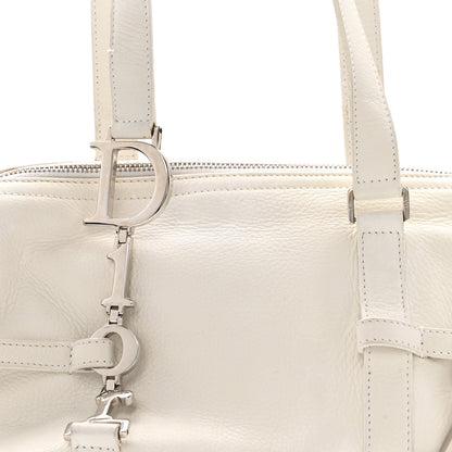 Christian Dior Calfskin Logo Charms Boston White 8 of 15