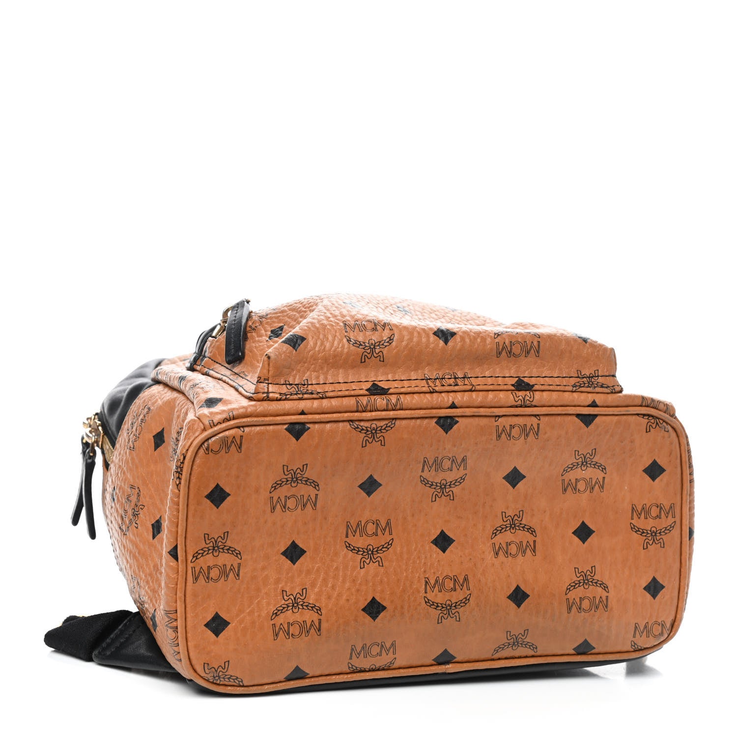 MCM Visetos Small Stark Backpack Cognac Black 3 of 8