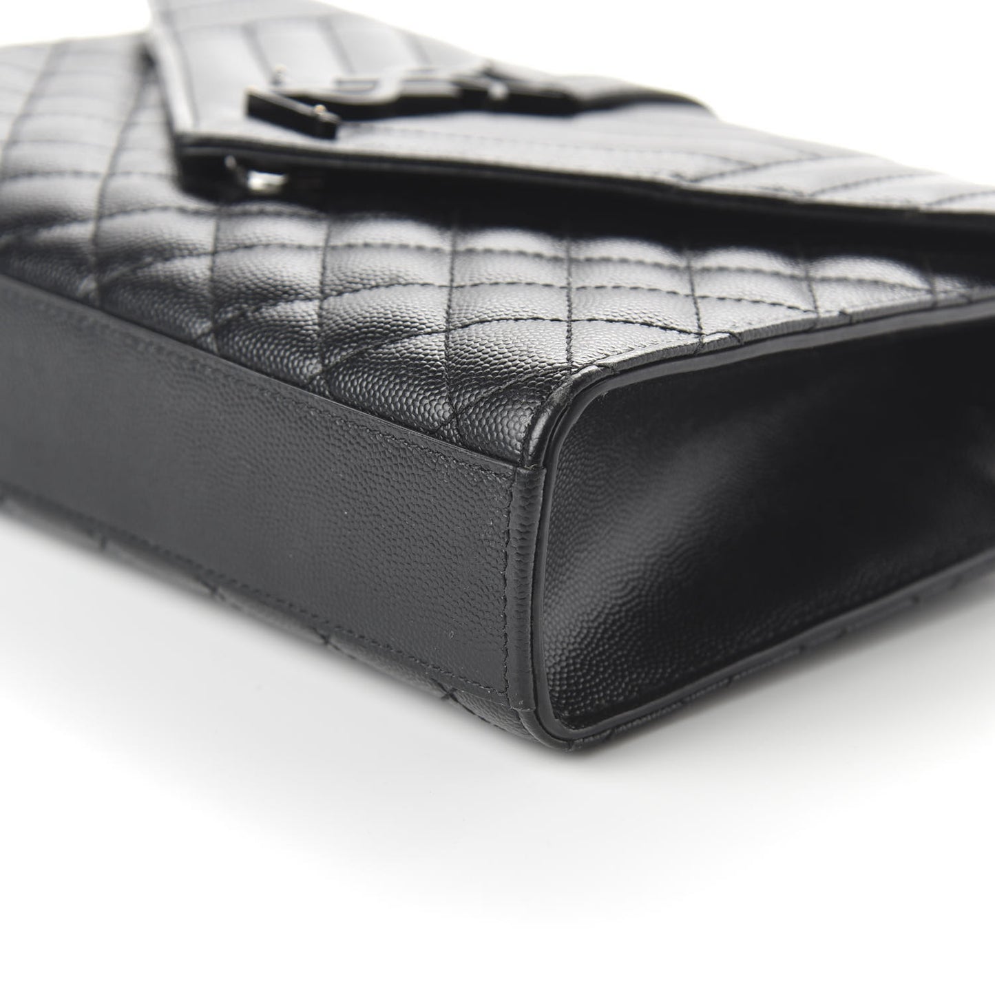 Grain De Poudre Textured Mixed Matelasse Triquilt Medium Monogram Satchel Black