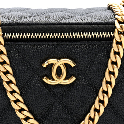 Chanel Caviar Quilted Sweetheart Vanity Case Black 7 of 11