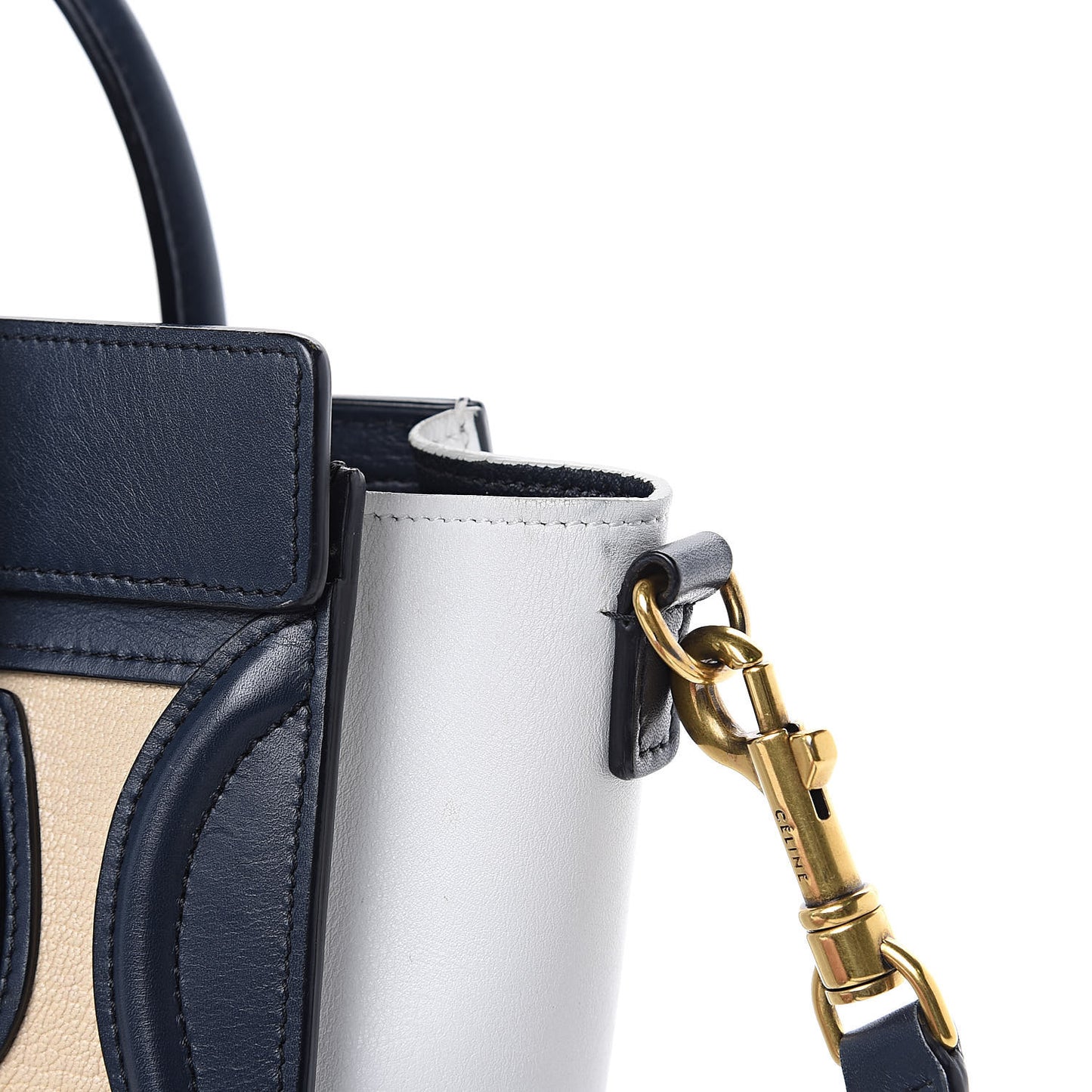 Drummed Calfskin Nano Tri-Color Luggage Firefly