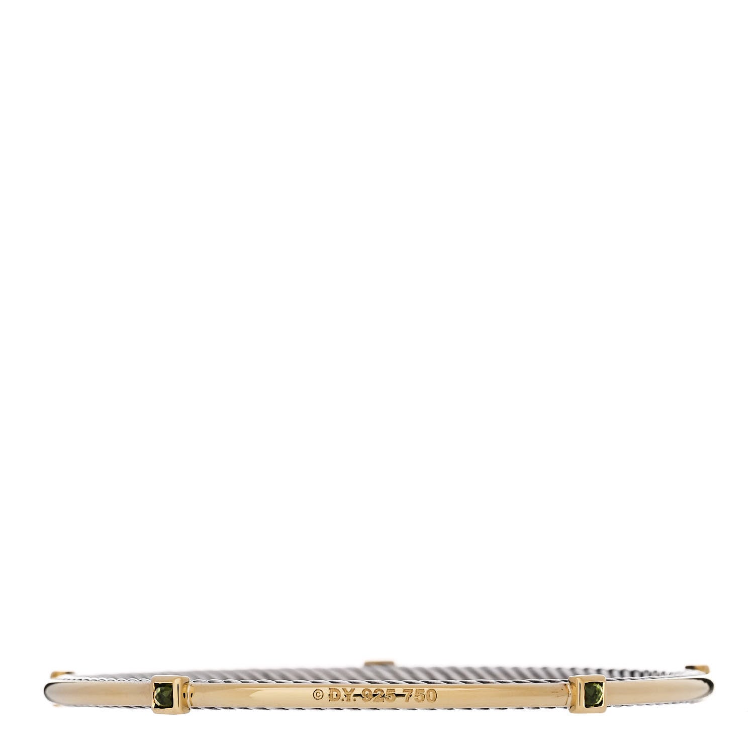 David Yurman Sterling Silver 18K Yellow Gold Peridot Confetti Bangle Bracelet 2 of 3