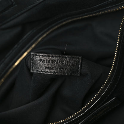 Saint Laurent Calfskin Linen Two Tone Cabas Tote Black 7 of 12