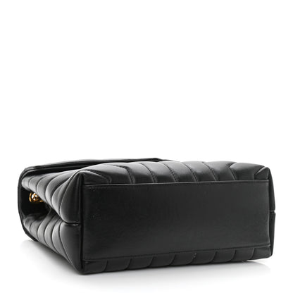 Saint Laurent Calfskin Y Quilted Monogram Small Loulou Chain Satchel Black 4 of 10