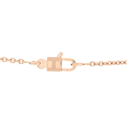 Hermes 18K Rose Gold Diamond Kelly Pendant Necklace 4 of 5