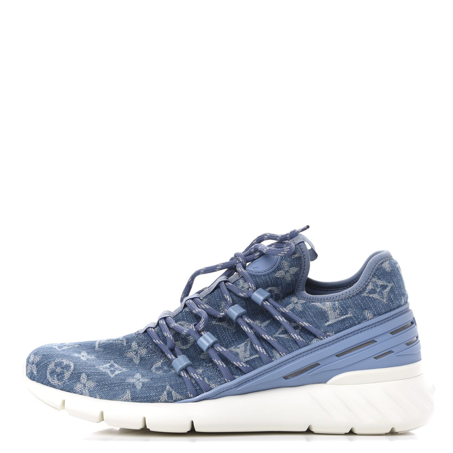 Denim Rubber Monogram Fastlane Low Sneakers 5.5 Navy