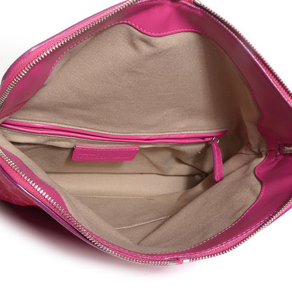 Alexander McQueen Leather Printed Leopard Padlock Skull Clutch Pink 5 of 8