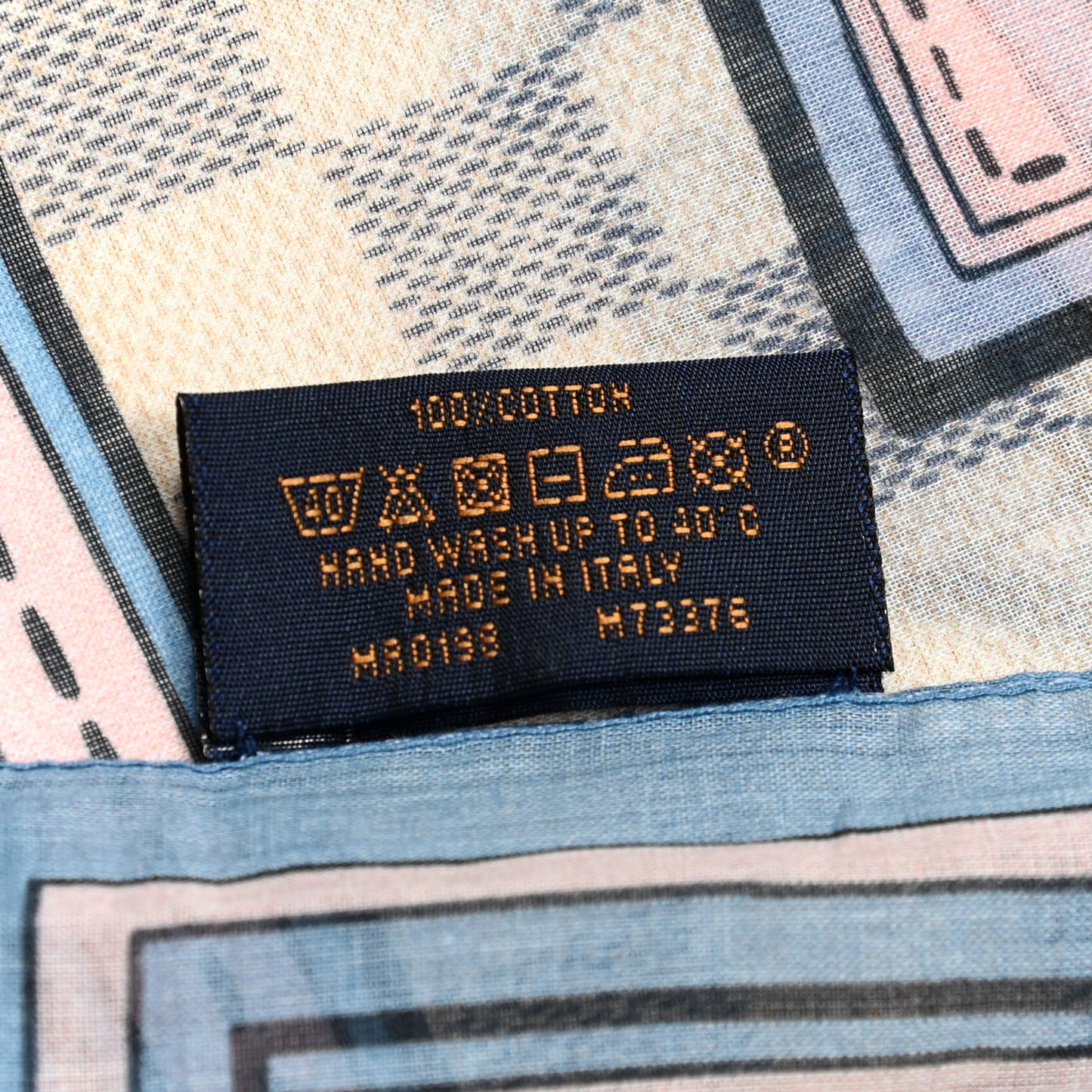 Cotton Damier Azur Straps Stole