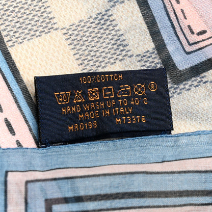 Louis Vuitton Cotton Damier Azur Straps Stole 6 of 6