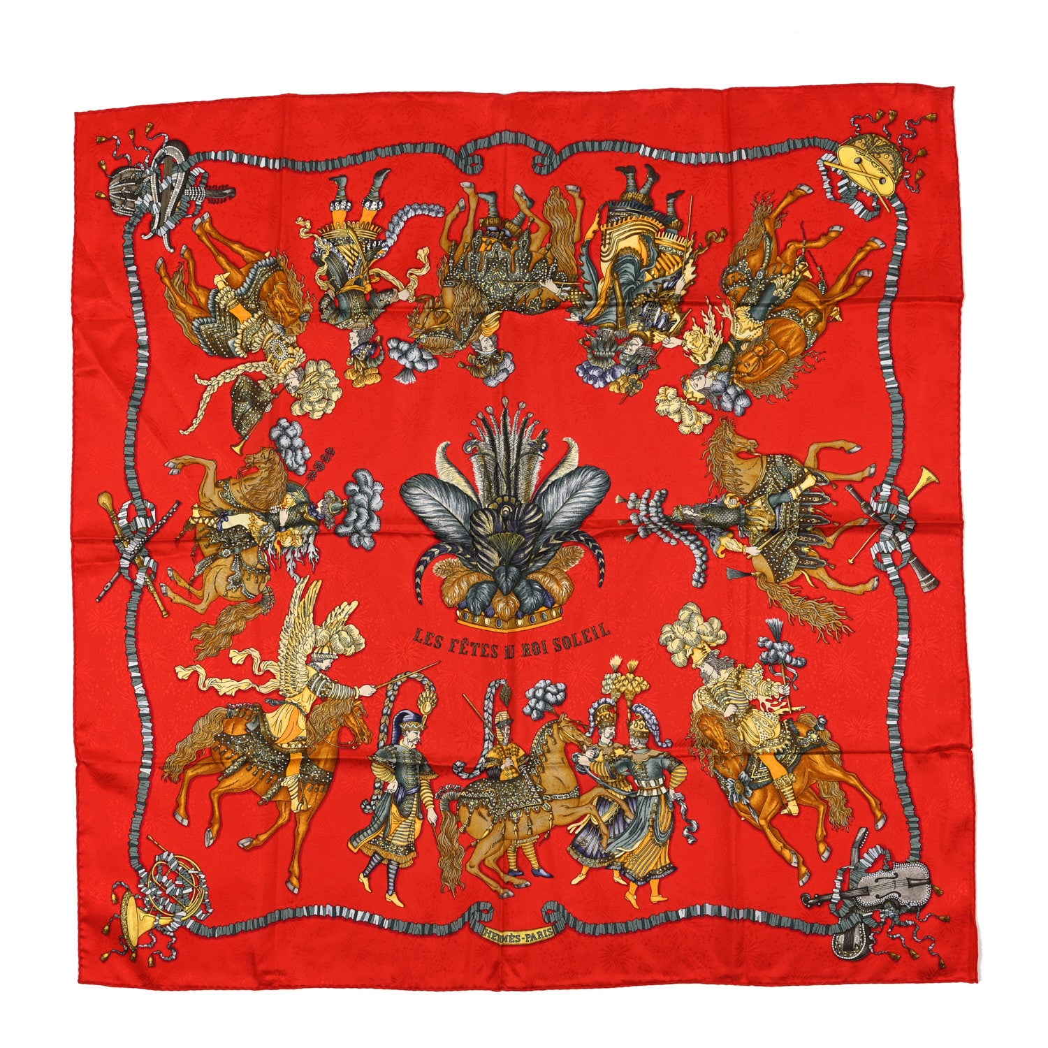 Hermes Silk Les Fetes du Roi Soleil Scarf 90 1 of 3